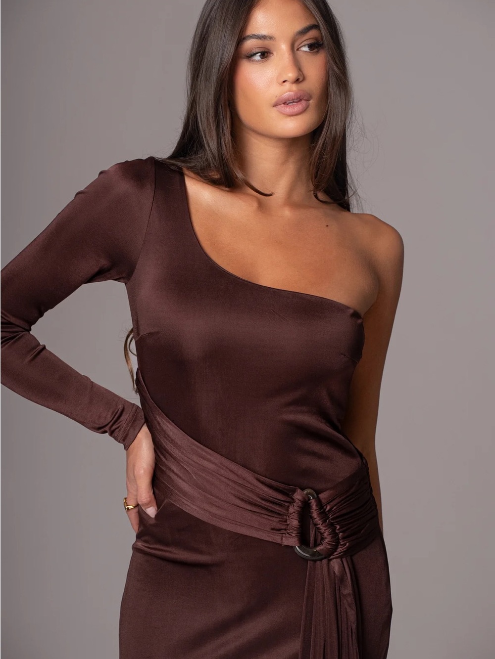 🆕 JLUXLABEL Chocolate Muoi Maxi Dress